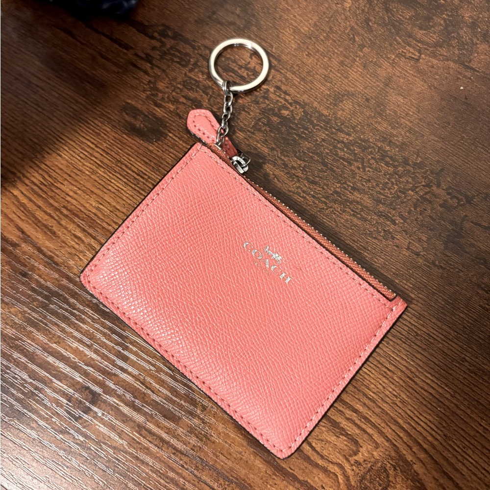 Coach Coral Leather Key Holder